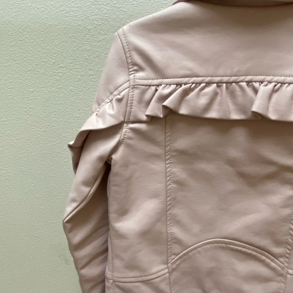 Toddler Pink Faux Leather Jacket - Picture 3 of 7